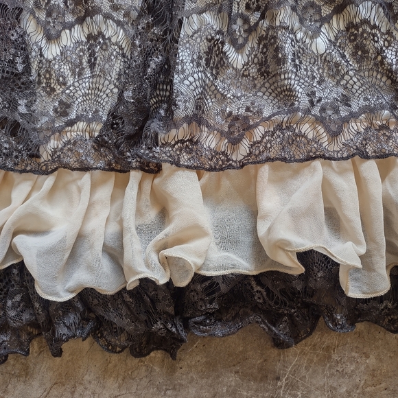 Cecico Gray Lace Strapless Dress - Large - Picture 6 of 11